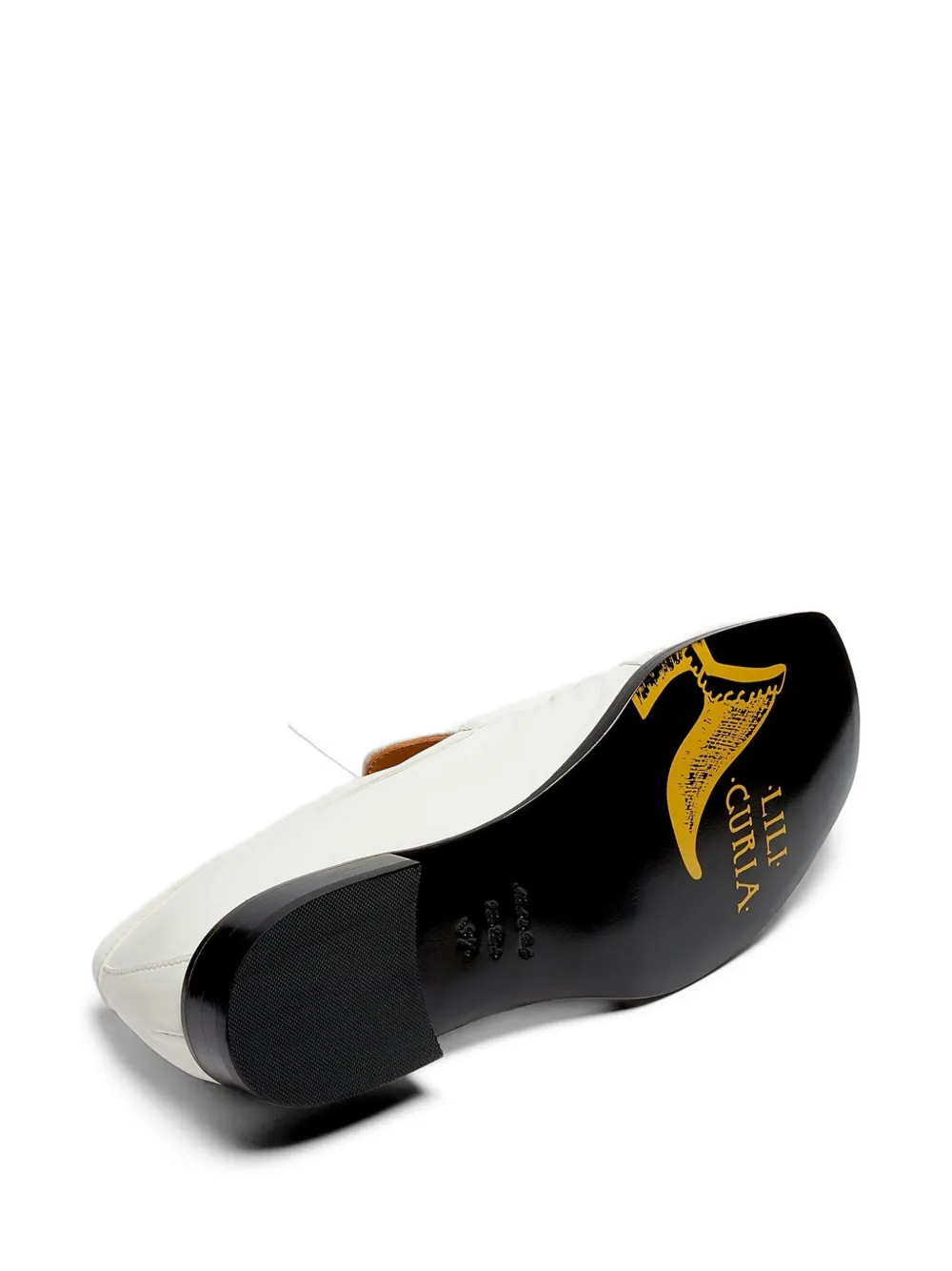 LILI CURIA Beau loafers met veters en ruches Wit