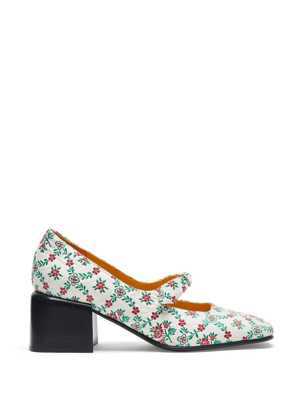 Lili Curia Ginger Mary Jane Floral Pumps In White