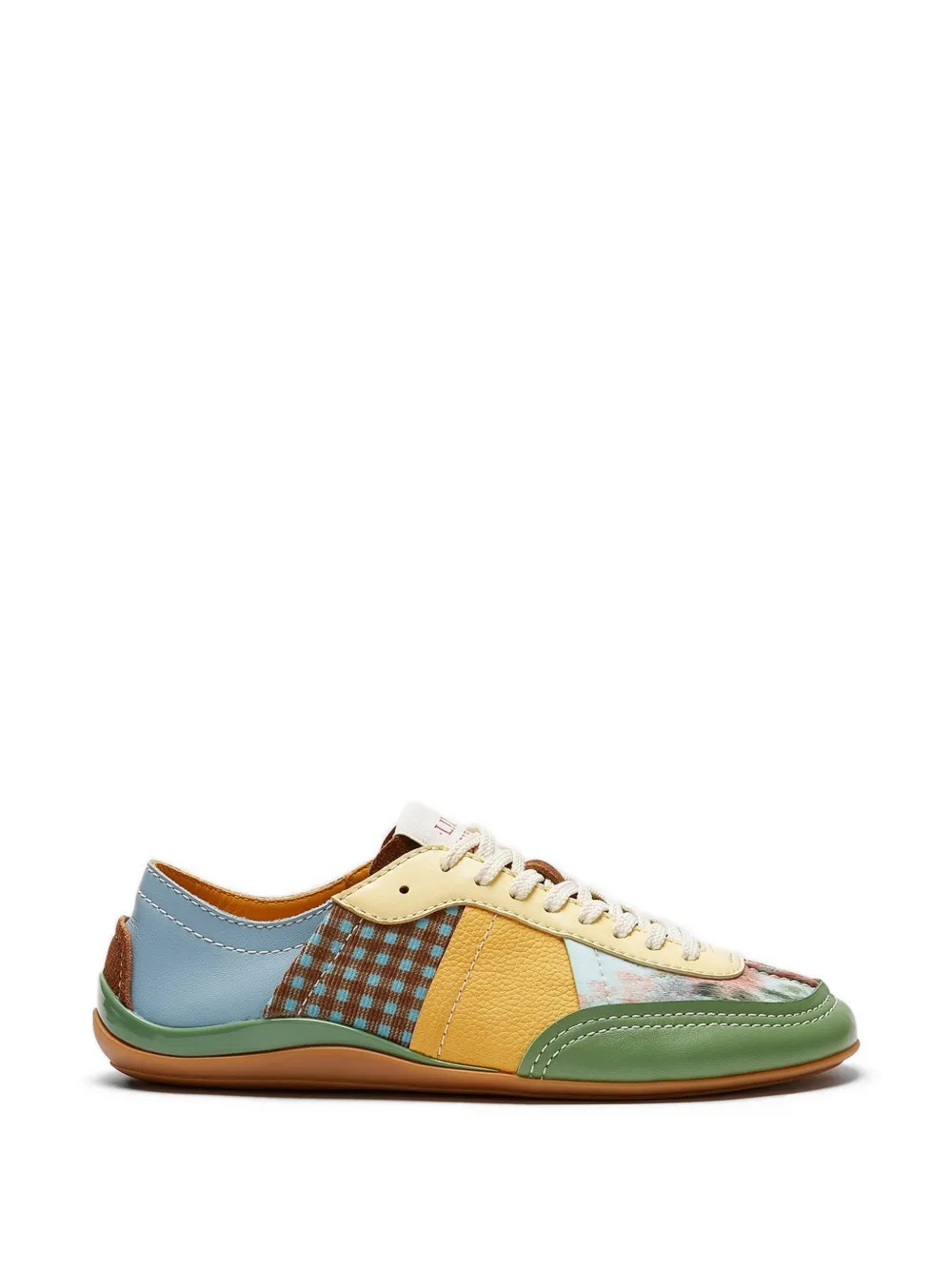 Lili Curia Zola Patchwork Lace-up Sneakers In Green