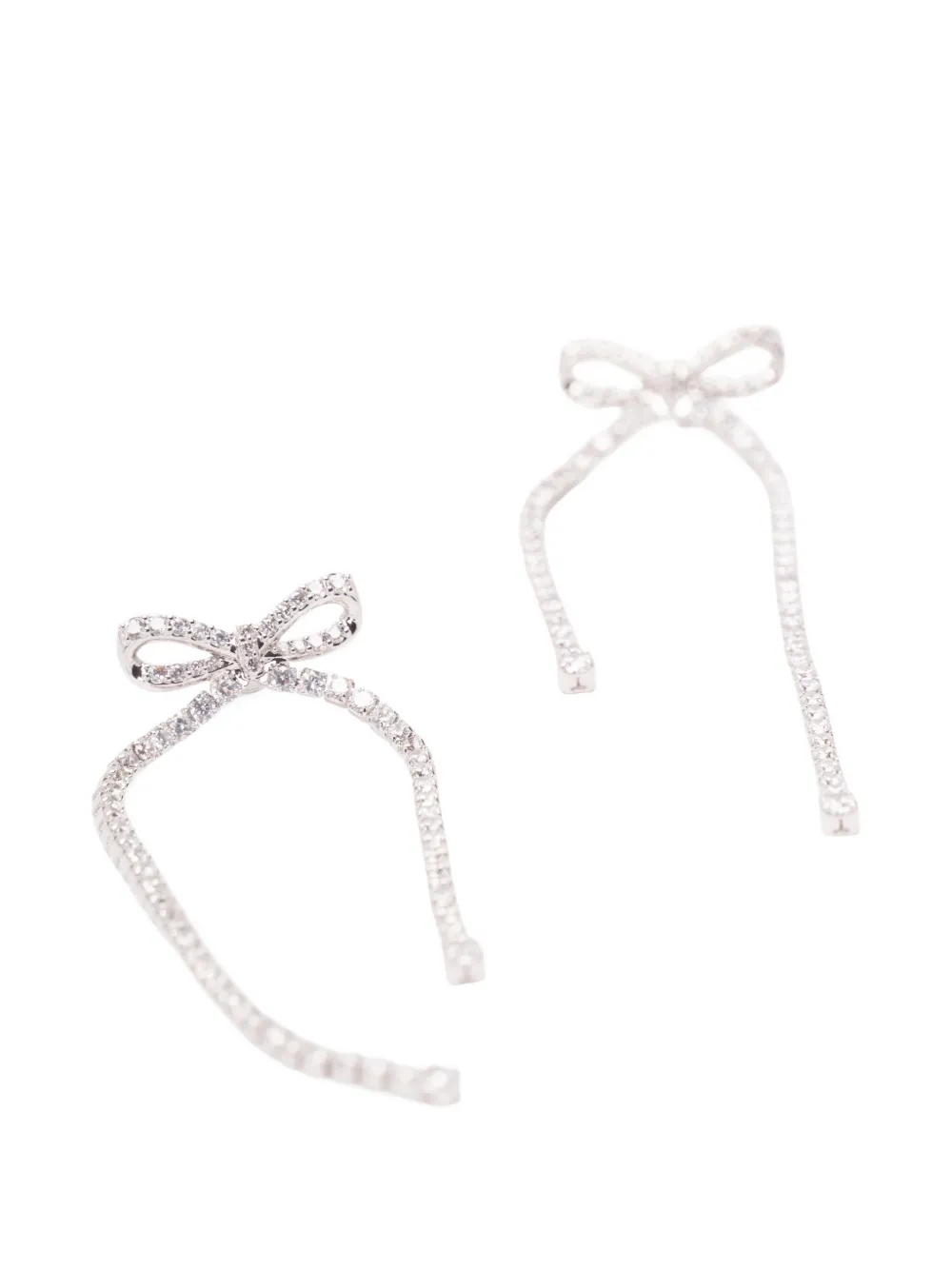 Self-Portrait bow-design earrings - Silver