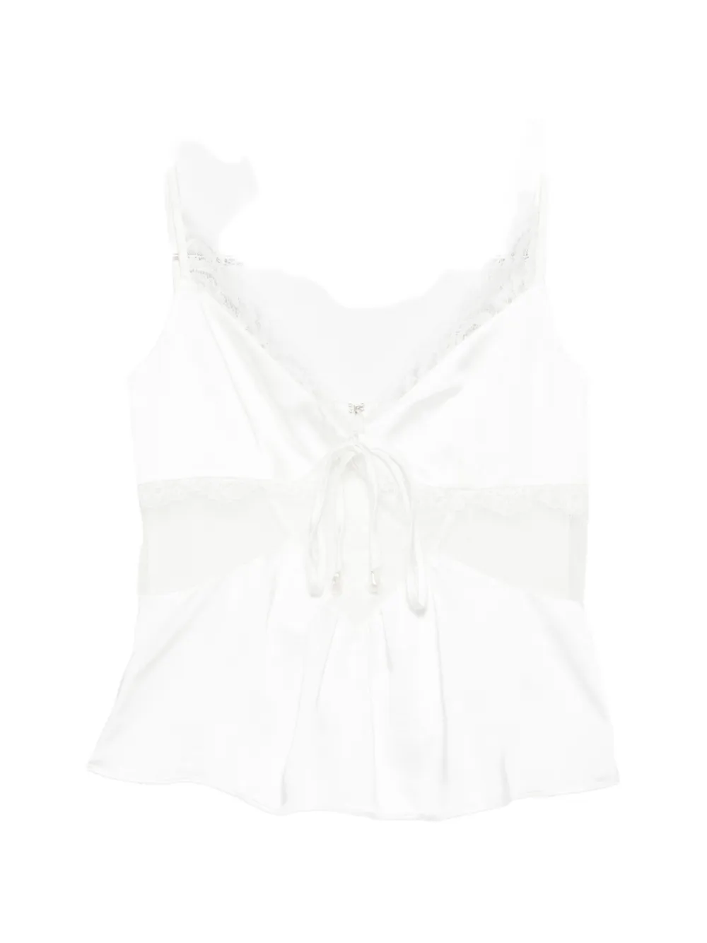 Self-Portrait lace trim camisole - Weiß