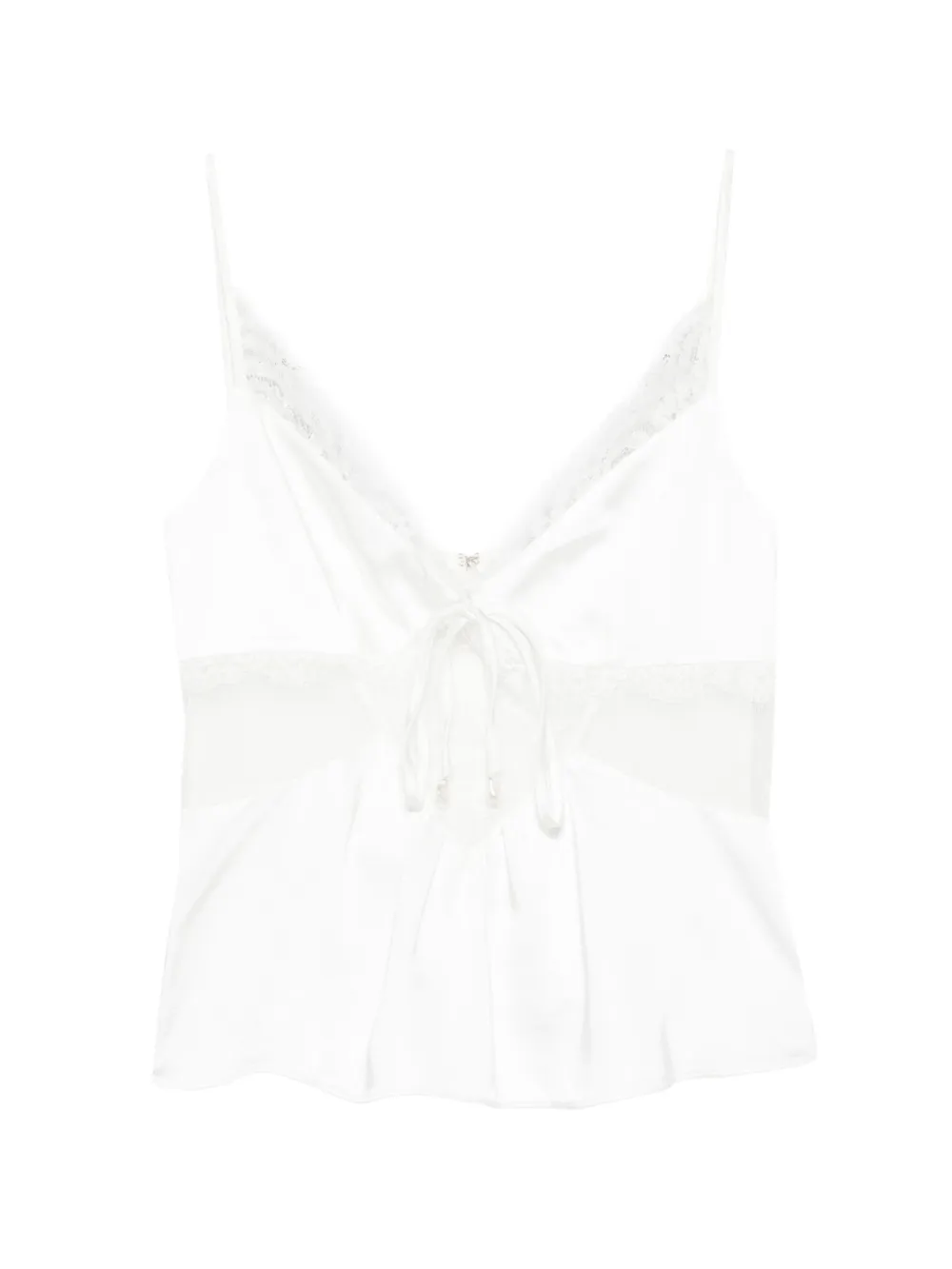 Self-Portrait lace trim camisole - Bianco