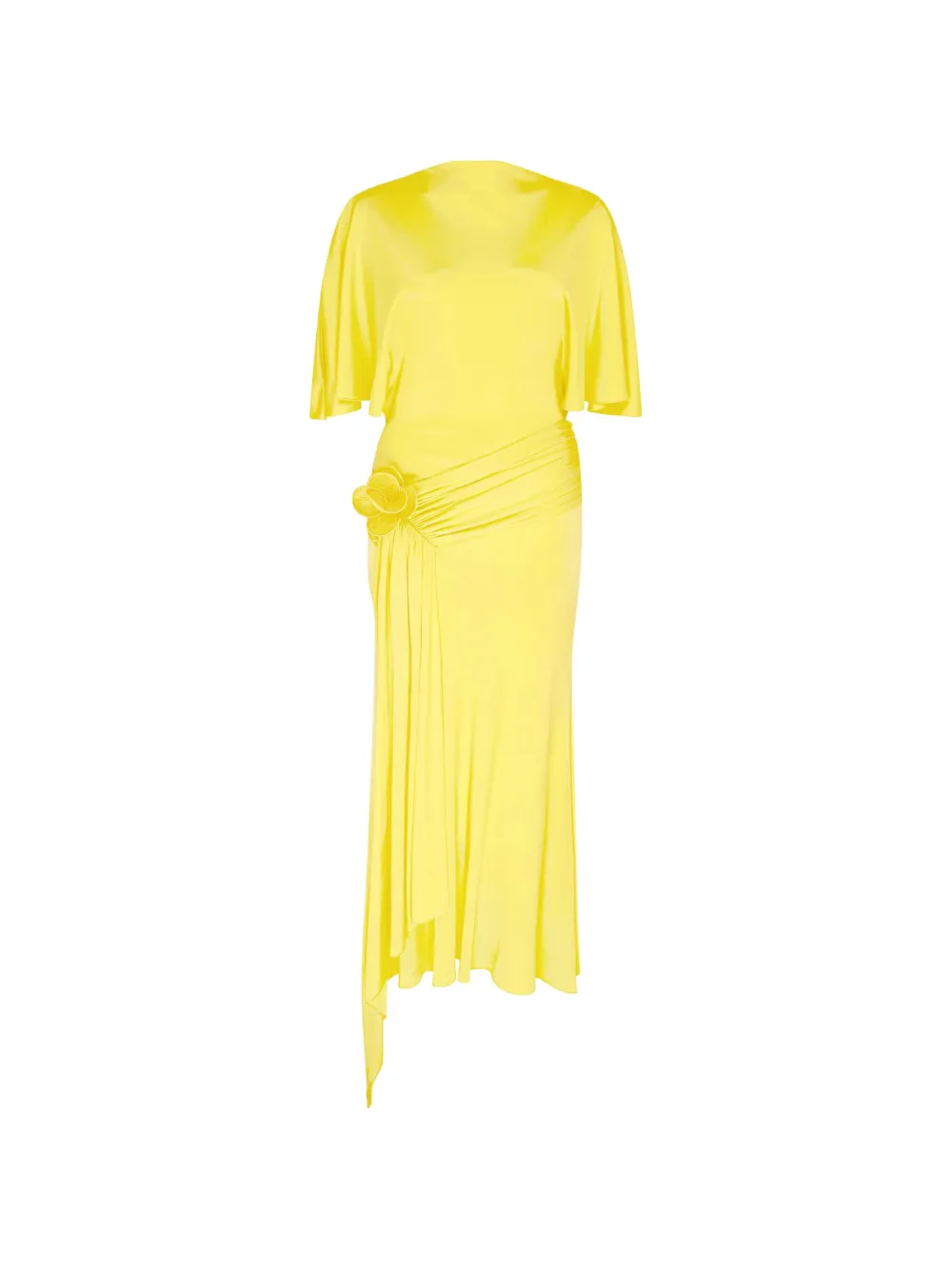 David Koma draped sleeve midi dress - Giallo