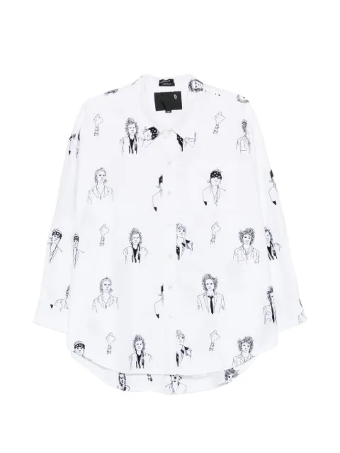 R13 portrait-print shirt