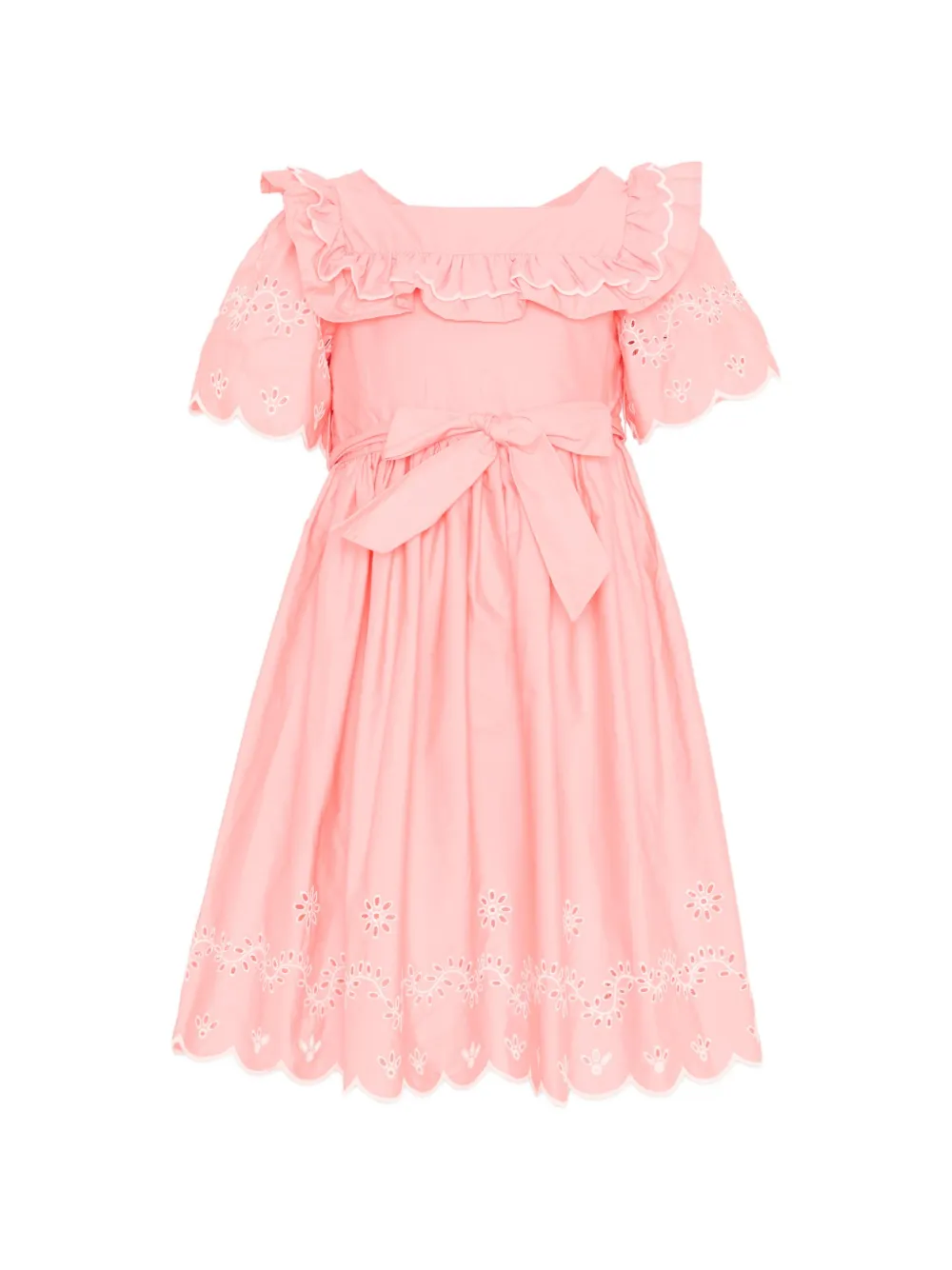 Patachou ruffled embroidered dress - Rosa