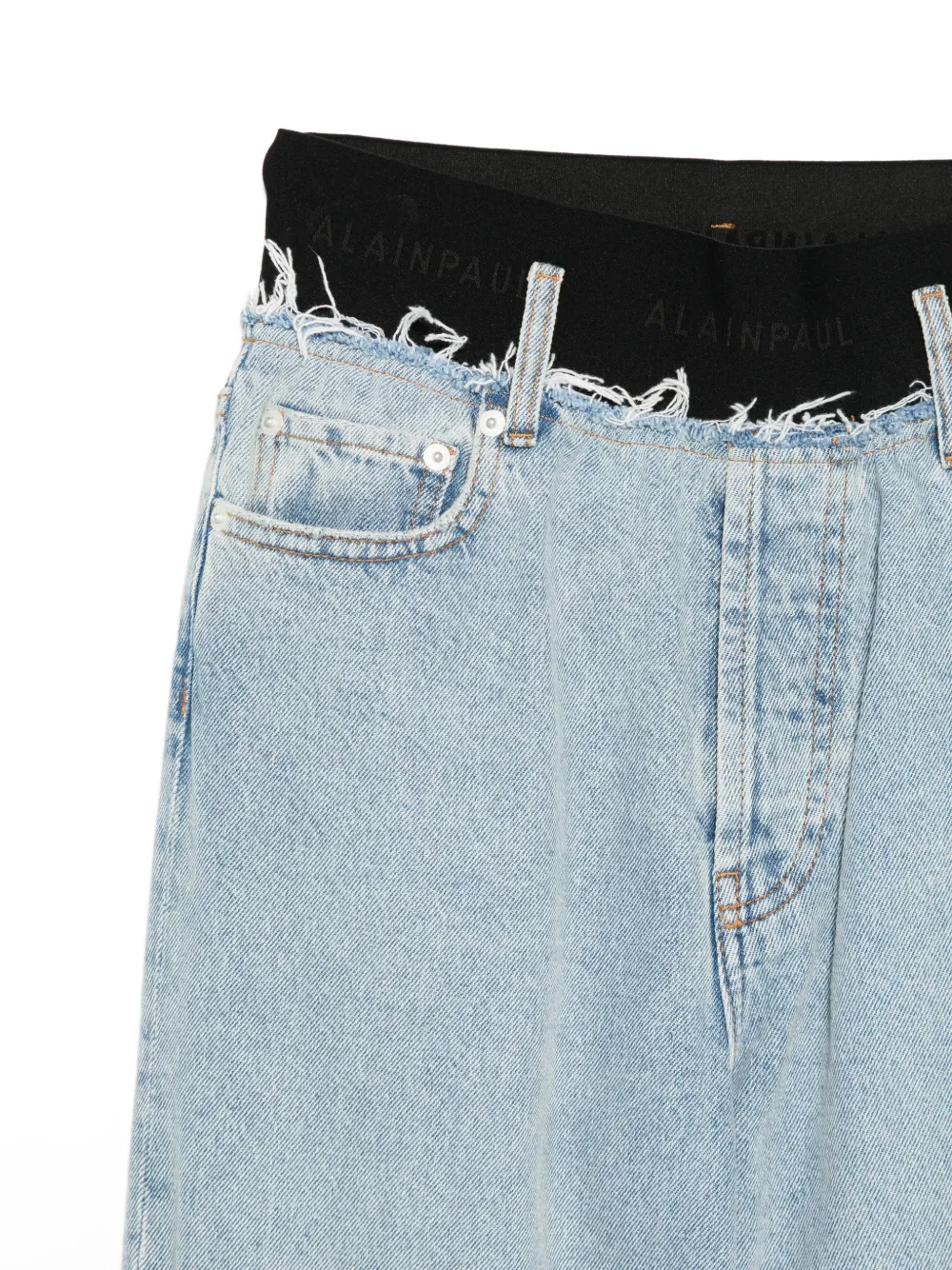  Alainpaul Distressed Strap Jeans - Blue 