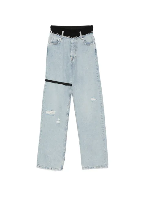ALAINPAUL distressed strap jeans
