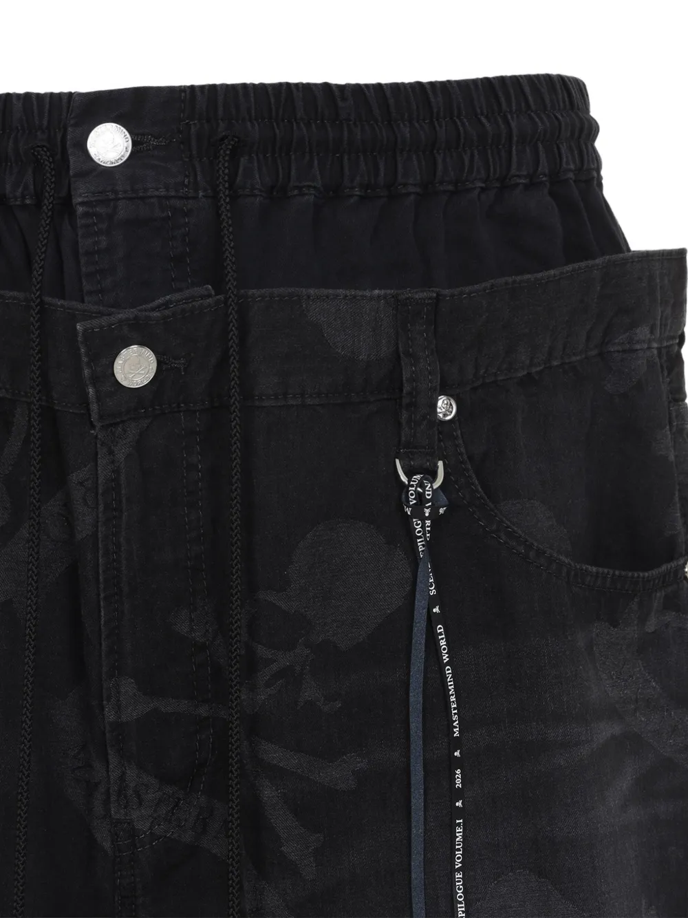 mastermind WORLD Black Double Waist Jeans | Smart Closet