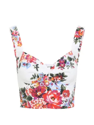 Dolce & Gabbana polka-dot Corset Top | White | FARFETCH