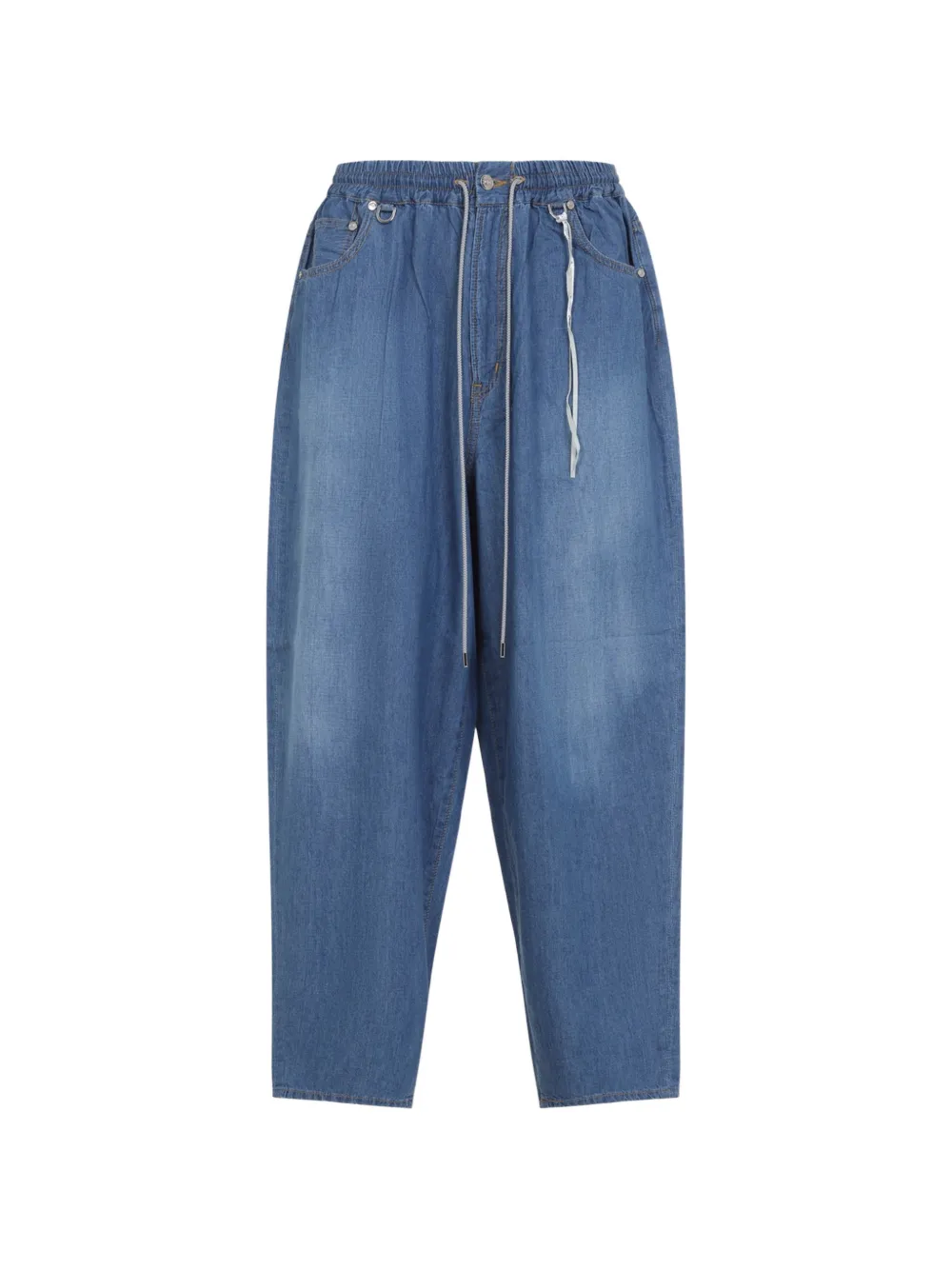 Mastermind Japan drawstring skull-appliqué jeans - Blu