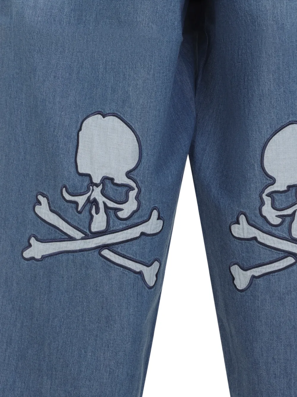  Mastermind Japan Drawstring Skull-appliqué Jeans - Blue 
