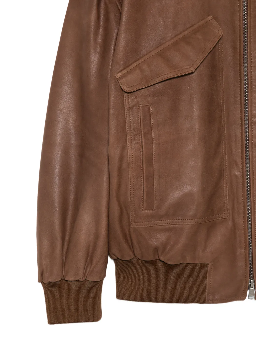  Tela Flap-pocket Bomber Jacket - Brown 
