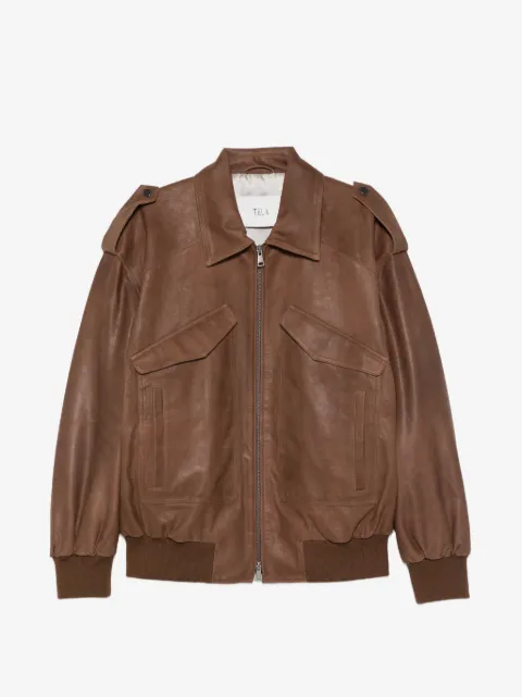 Tela chamarra bomber con bolsillos y solapa