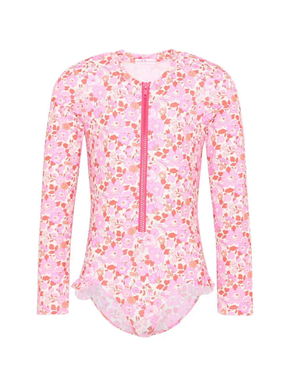 Pesciolino Rosso Kids floral ruffled swimsuit - Rosa