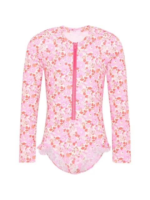 Pesciolino Rosso Kids floral ruffled swimsuit