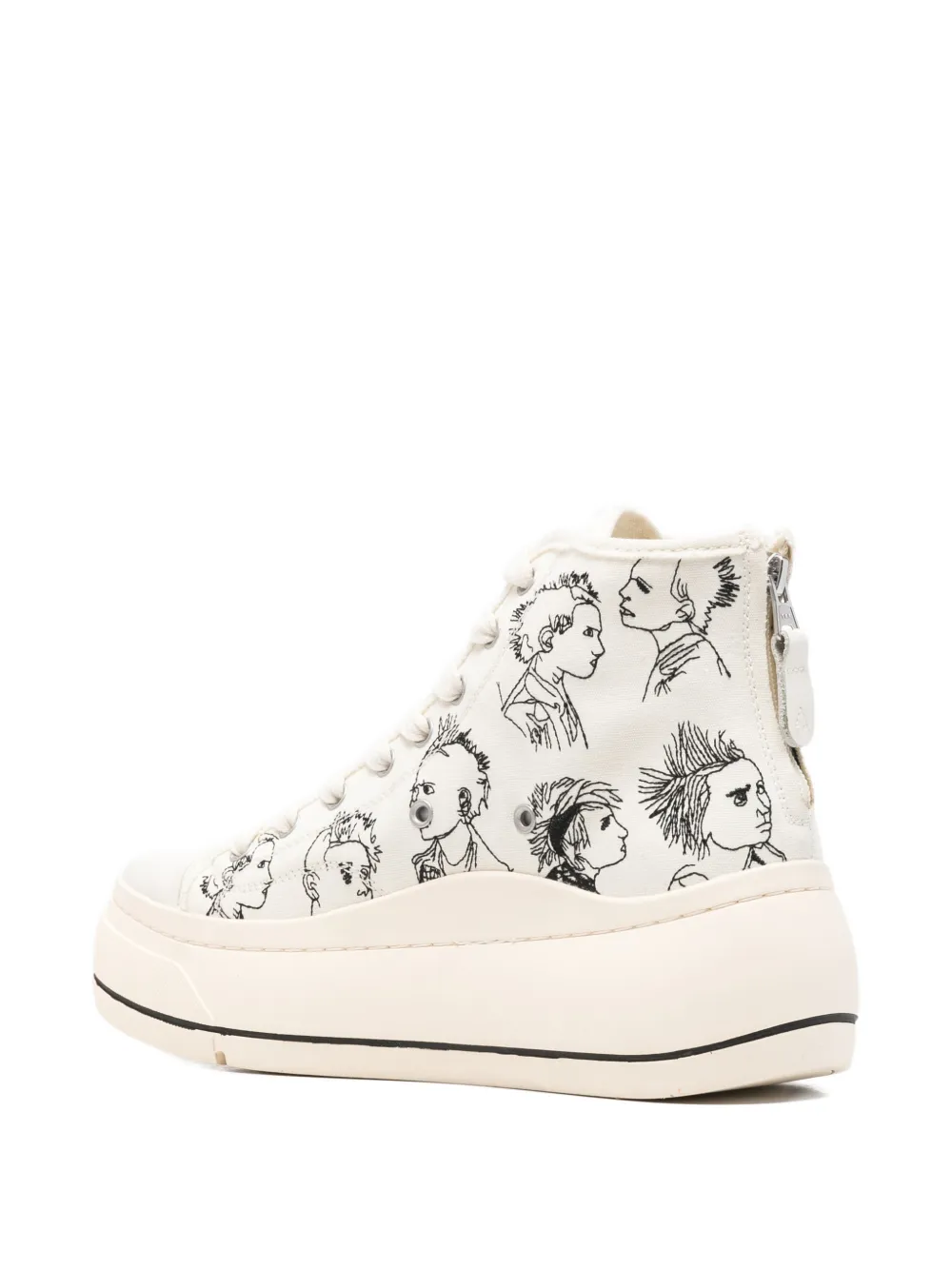 R13 Kurt illustration high-top sneakers Wit