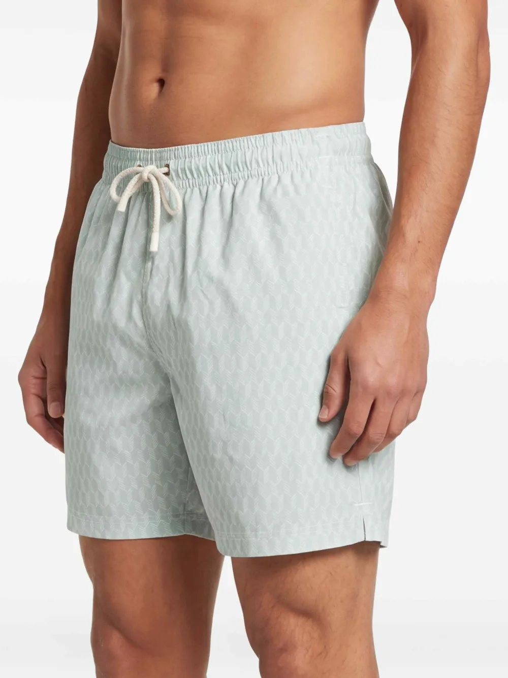 Canali Zwembroek met geometrische print Groen