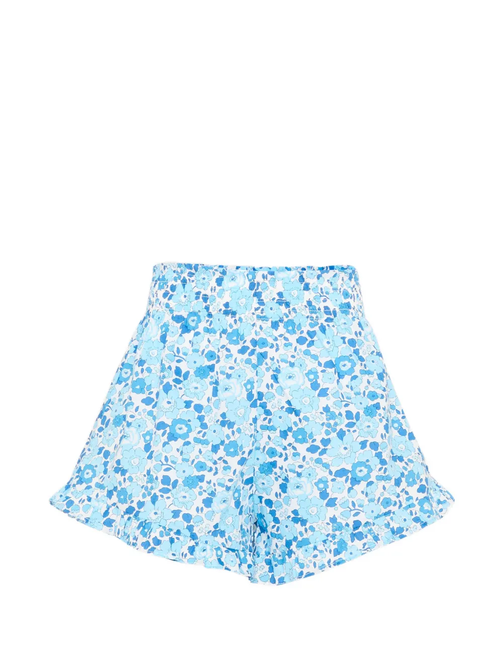 Pesciolino Rosso Kids floral ruffle shorts - Blu