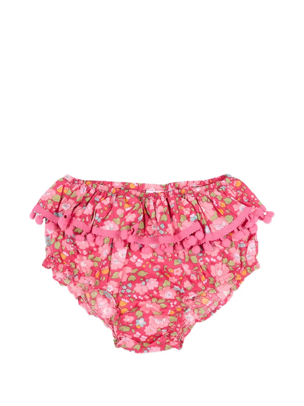 Pesciolino Rosso Kids floral ruffle pompom bikini bottom - Rosa