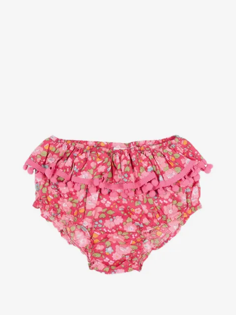 Pesciolino Rosso Kids floral ruffle pompom bikini bottom