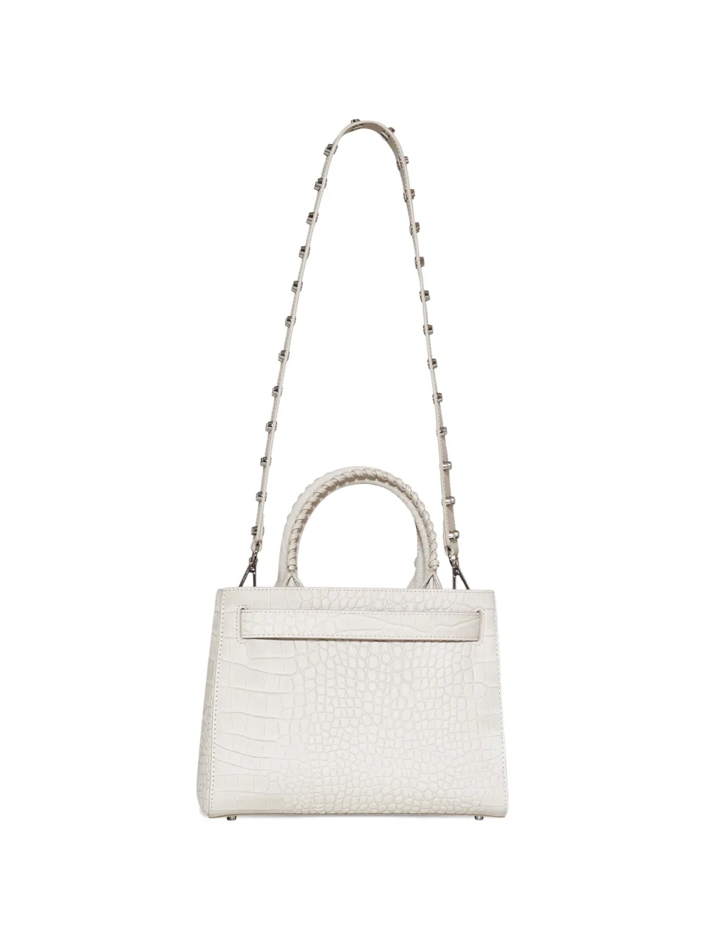 John Richmond Shopper met krokodillen-reliëf en studs Wit