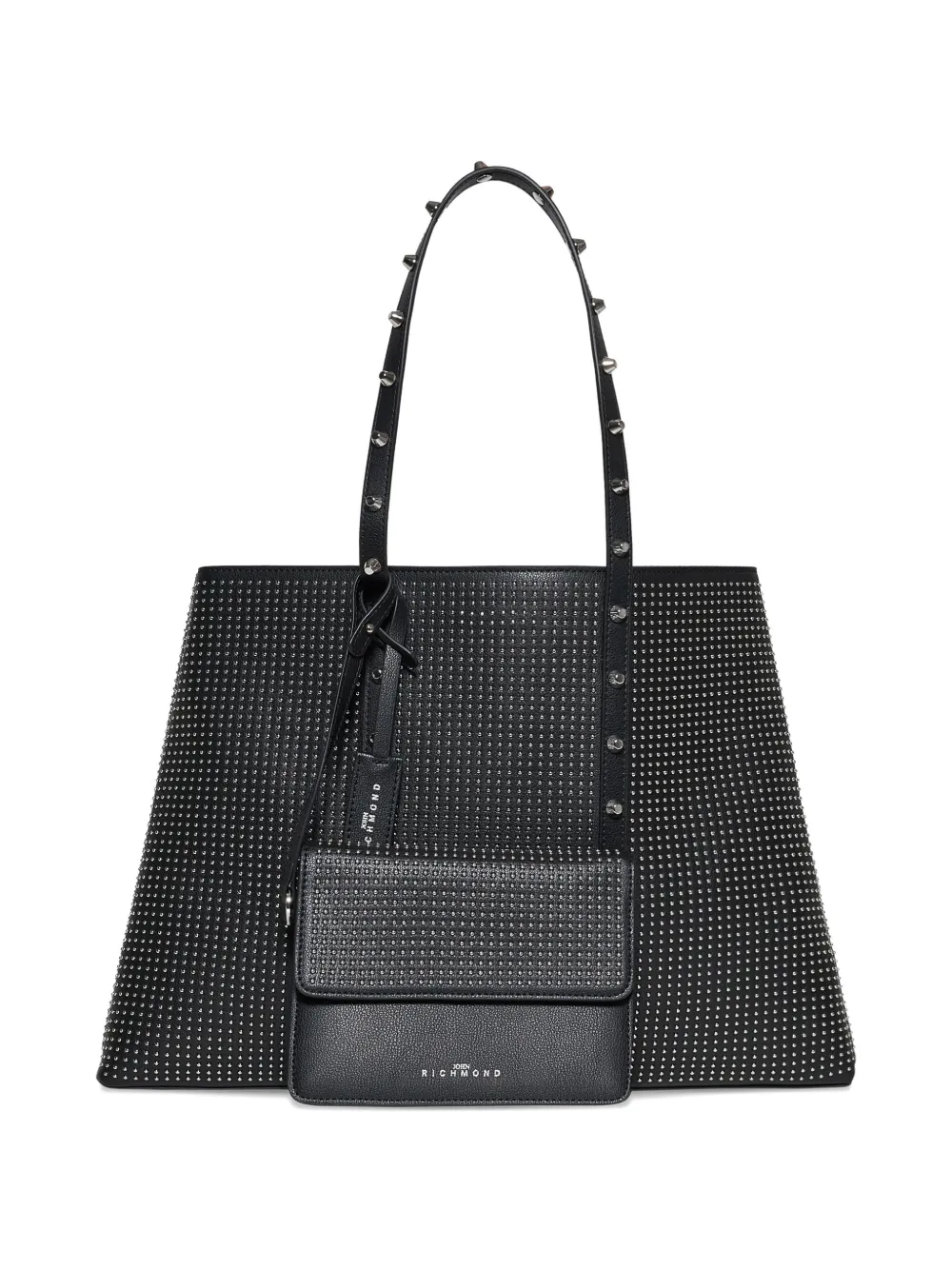 John Richmond Schoudertas met studs Zwart