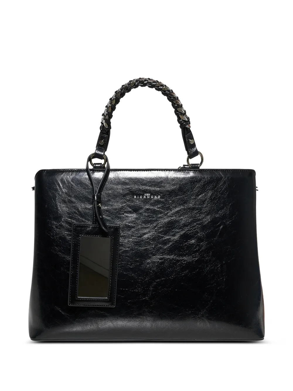 John Richmond Braided-handle Tote Bag In Black