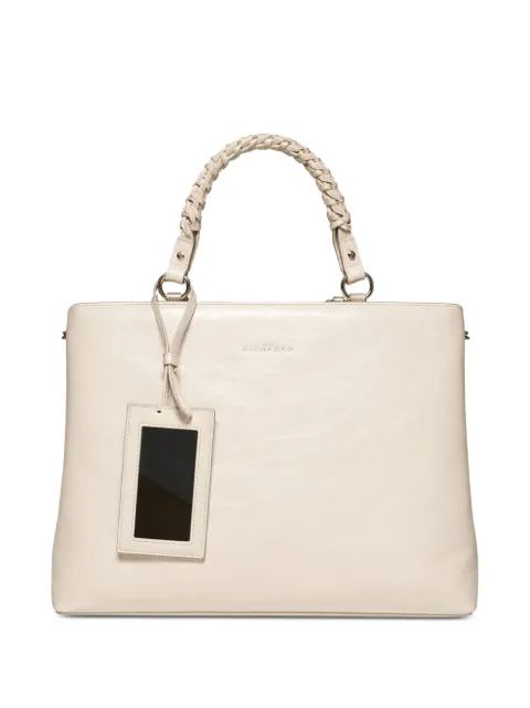 John Richmond braided-handle leather tote bag