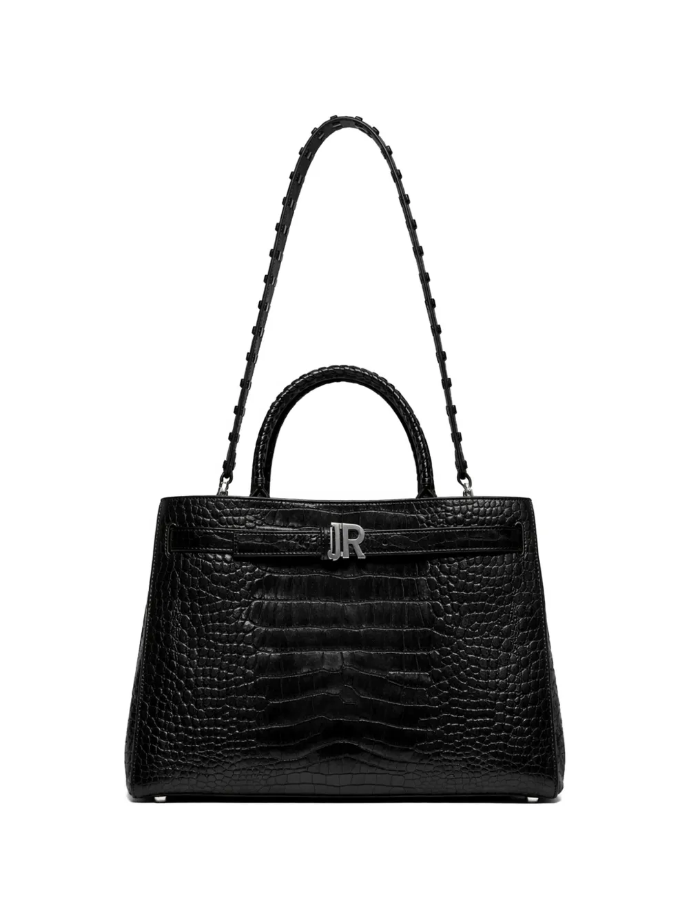 John Richmond croc-effect logo-plaque tote bag - Nero