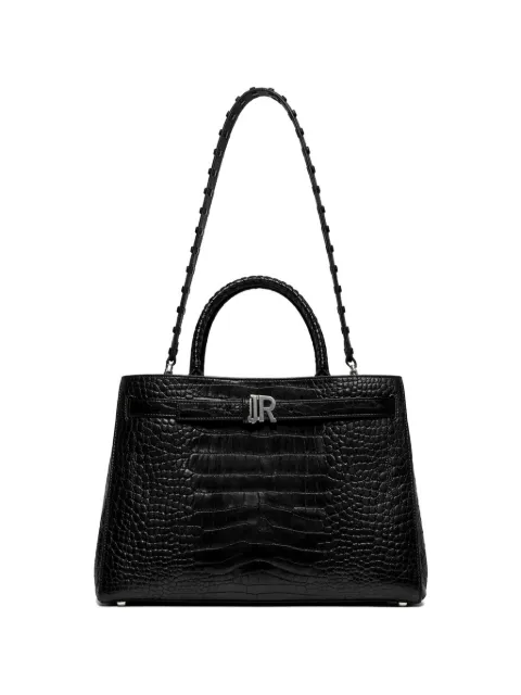 John Richmond croc-effect logo-plaque tote bag