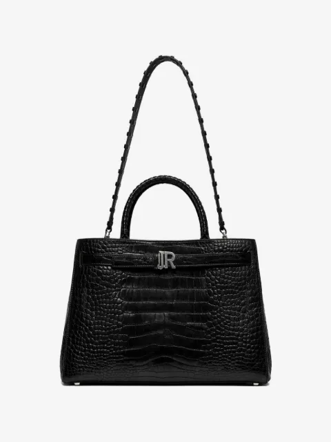 John Richmond croc-effect logo-plaque tote bag