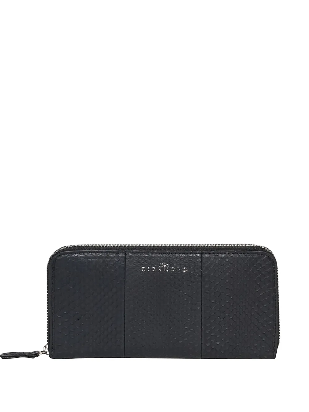 John Richmond Textured Zip Wallet In Black