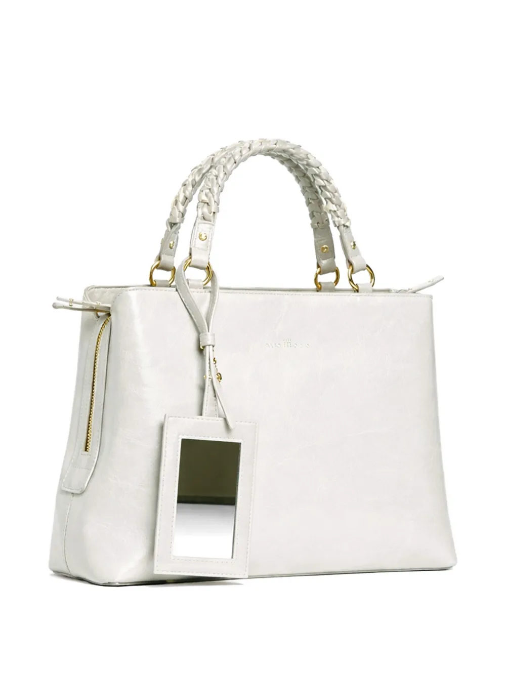 John Richmond Shopper met gevlochten handvat Wit