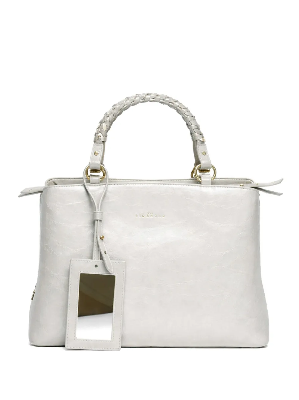 John Richmond braided-handle tote bag - Bianco