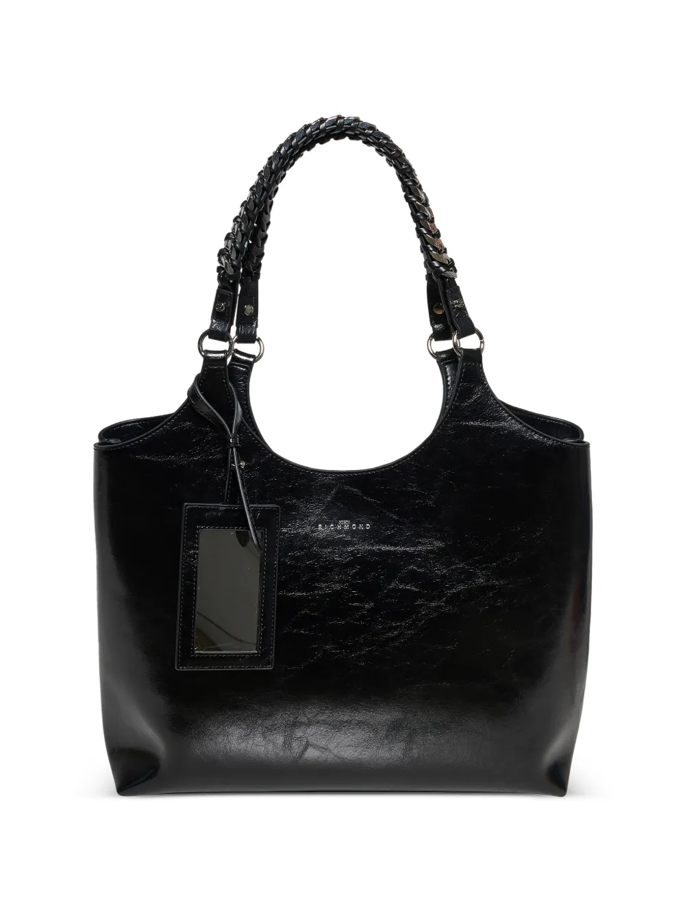 John Richmond Braided-handle Shoulder Bag In Black