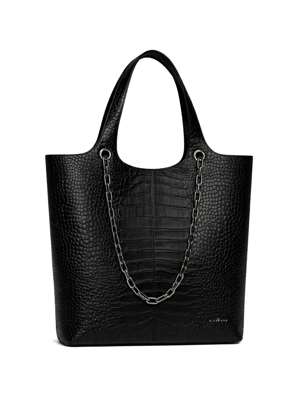 John Richmond croc-effect chain-detail tote bag - Nero