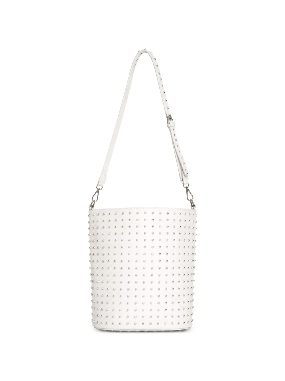 John Richmond Bucket-tas met studs Wit