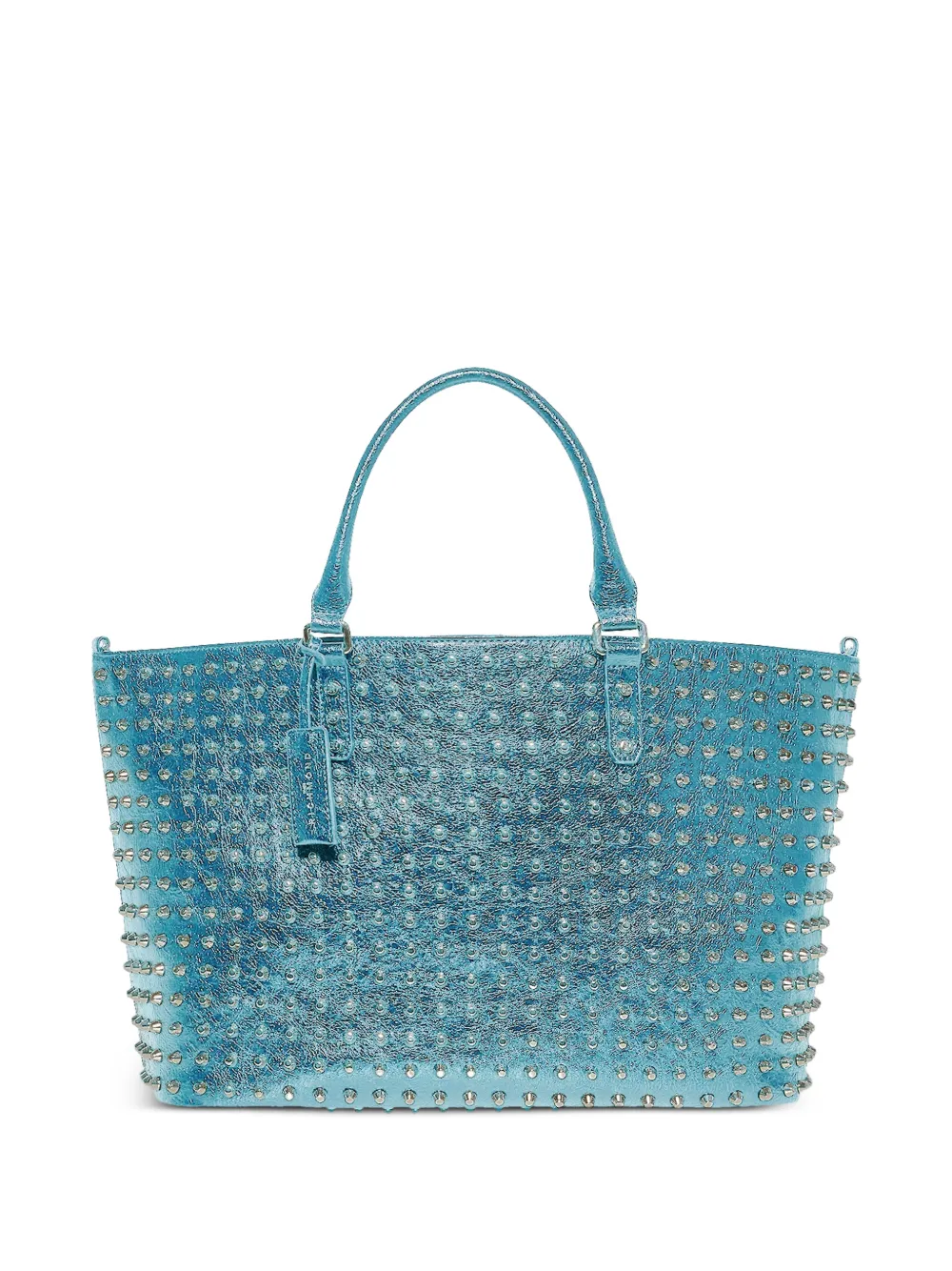 John Richmond studded metallic tote bag - Blu
