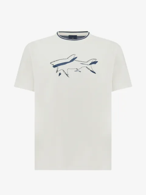 Paul & Shark Shark-print cotton jersey T-shirt