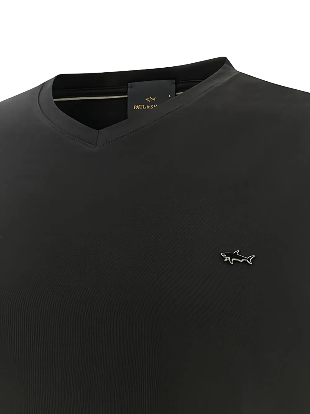 Paul & Shark Gemerceriseerd T-shirt met V-hals Zwart