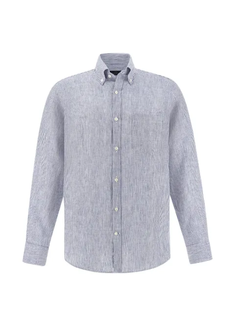Paul & Shark striped-pattern linen shirt