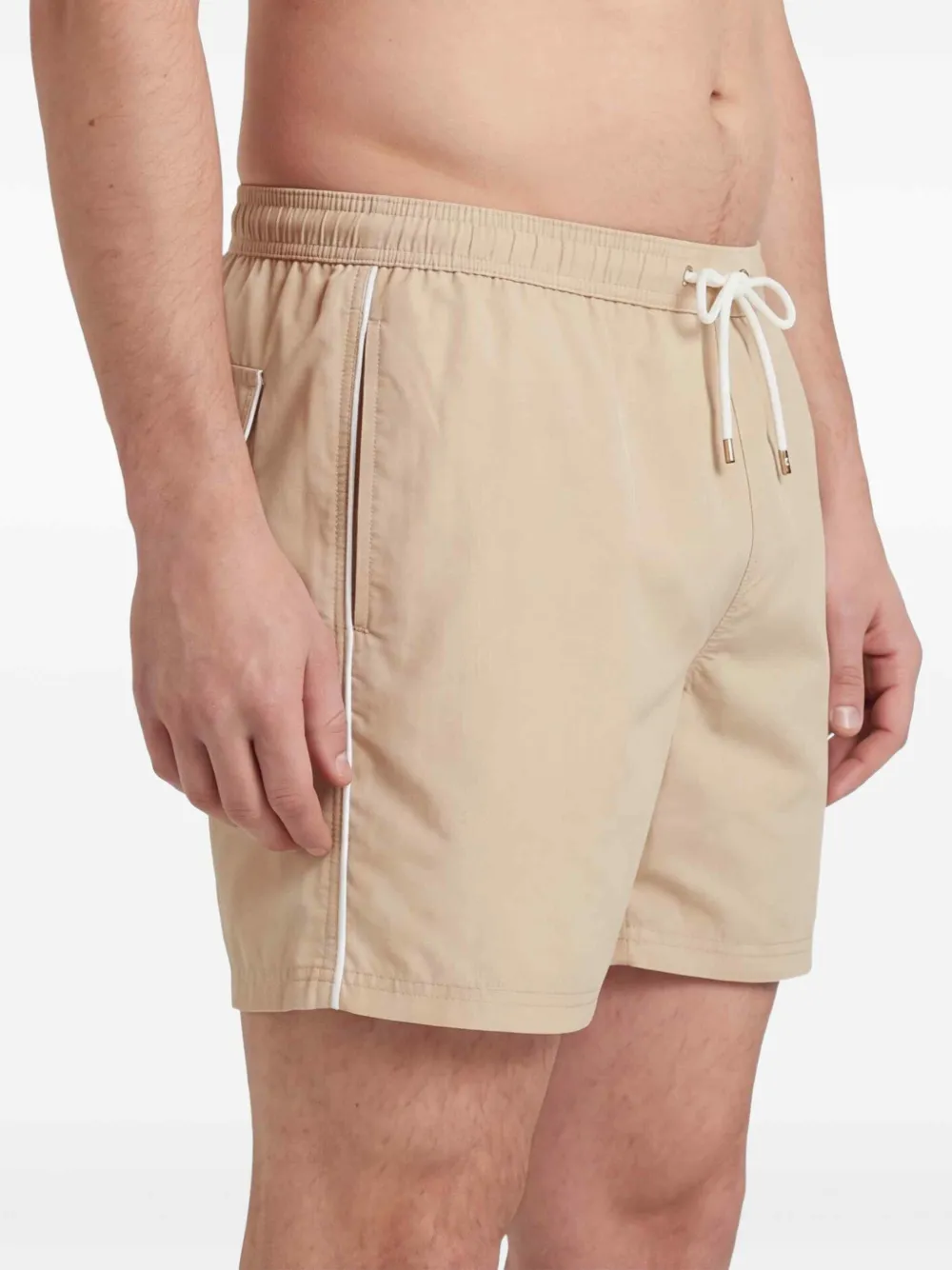Paul & Shark Zwembroek met geborduurd logo Beige