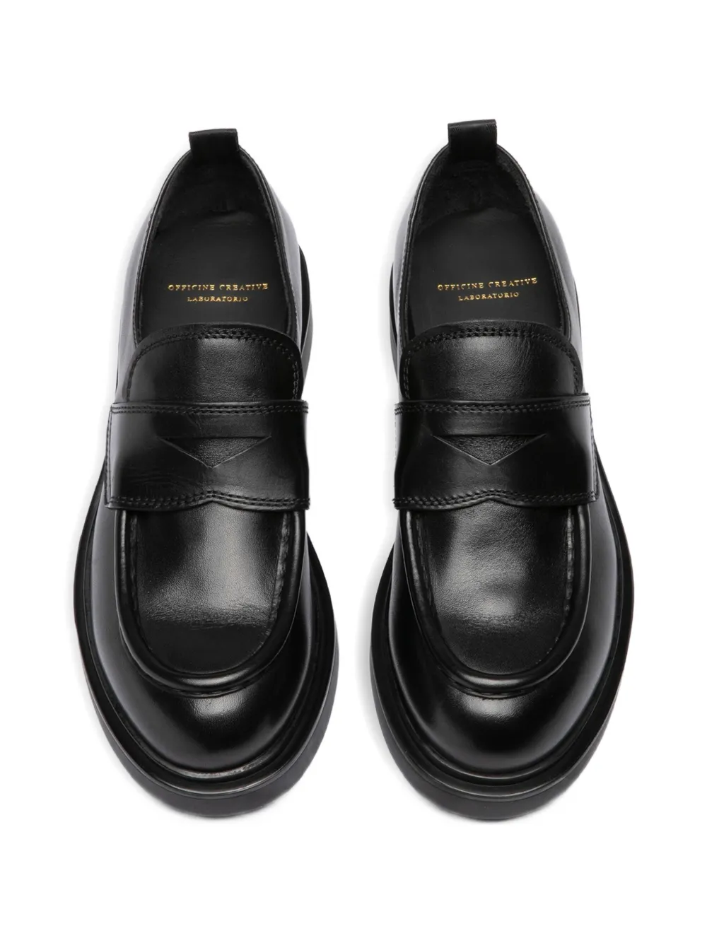 Officine Creative Engineer 101 leren loafers Zwart