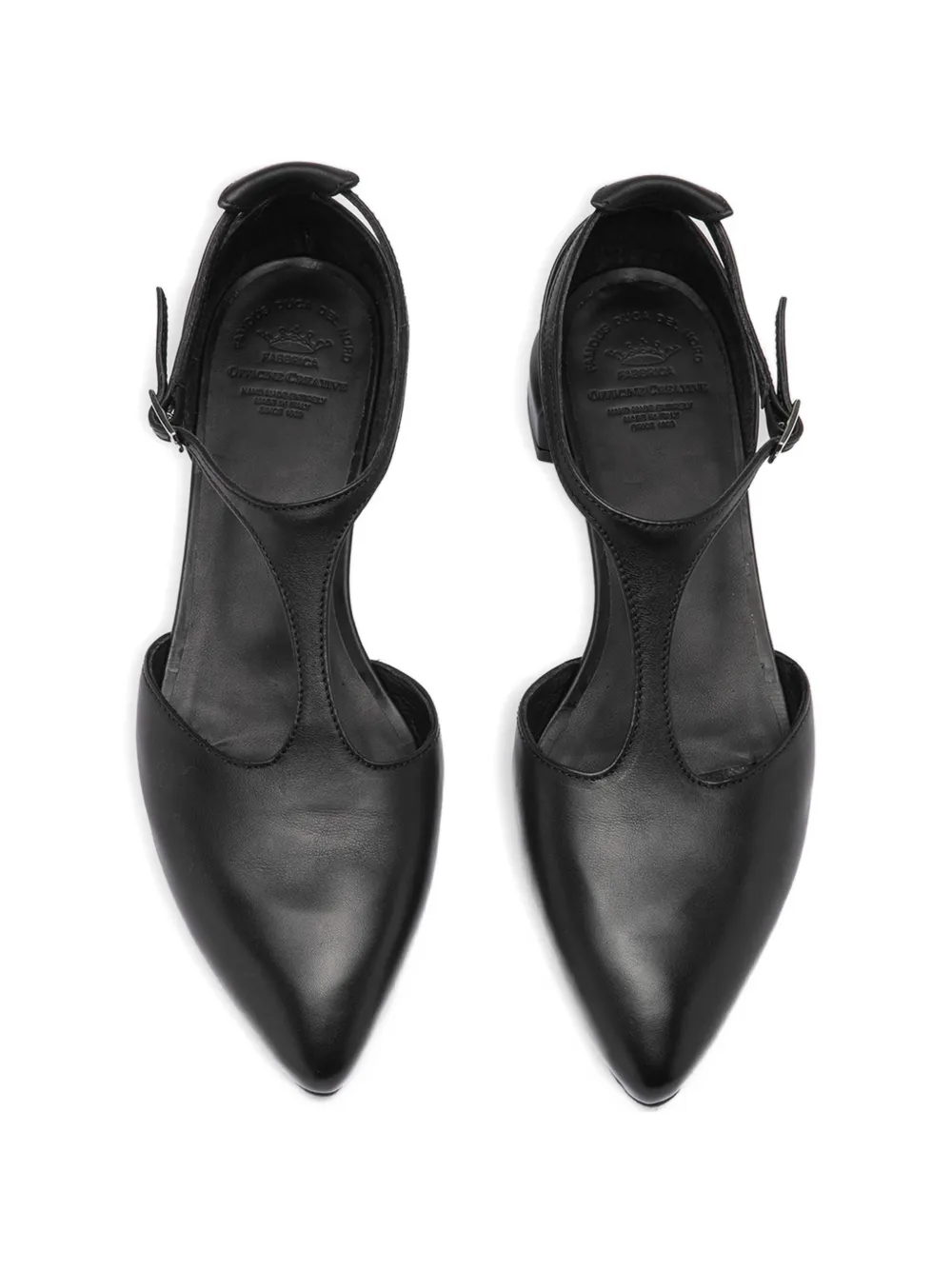 Officine Creative Sage leren pumps met T-bandje Zwart