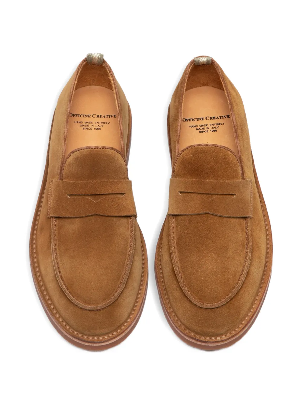 Officine Creative Kent leren loafers Bruin