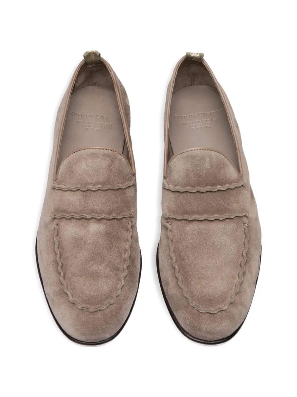 Officine Creative Licht leren loafers Beige