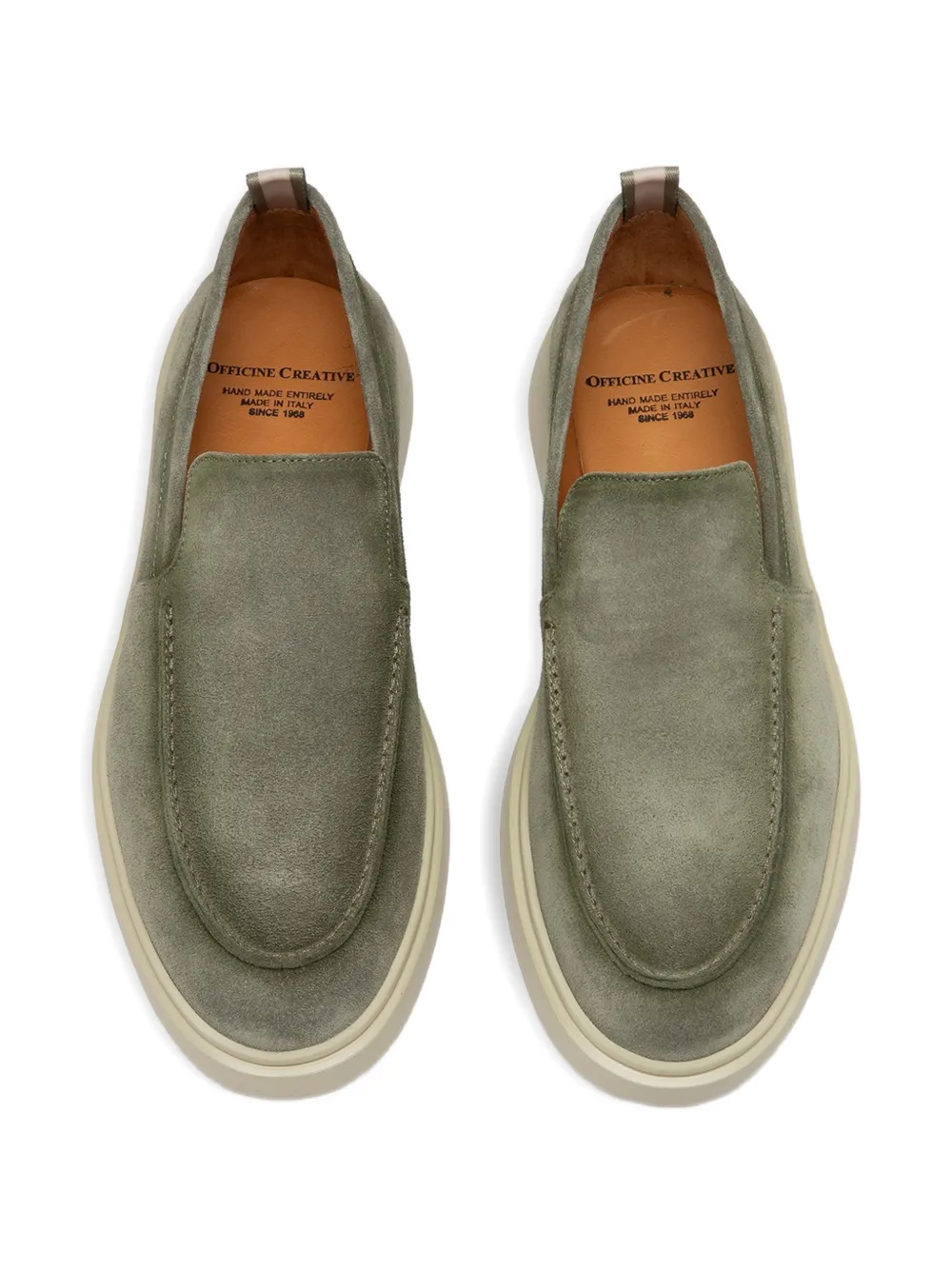 Officine Creative Bones leren loafers Groen