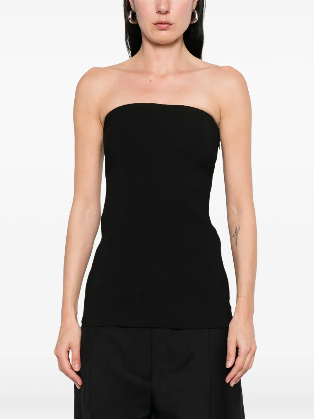  Entire Studios Strapless Panelled Top - Black 