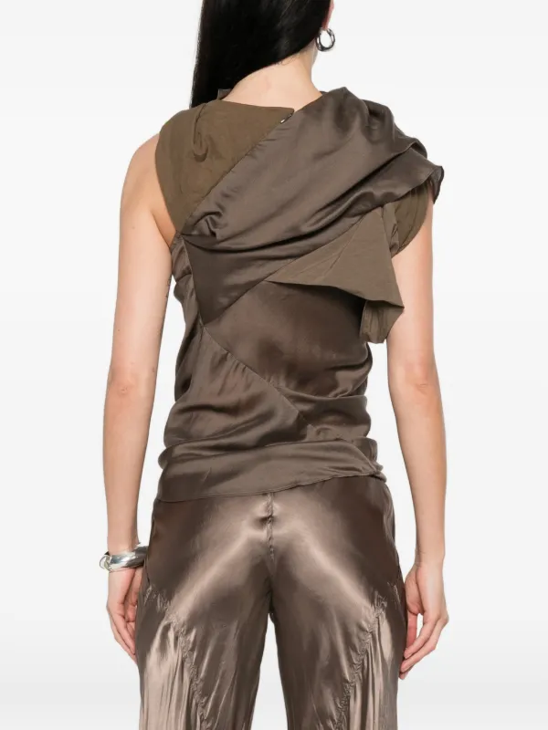 ENTIRE STUDIOS asymmetric-neck Top | Brown | FARFETCH CA
