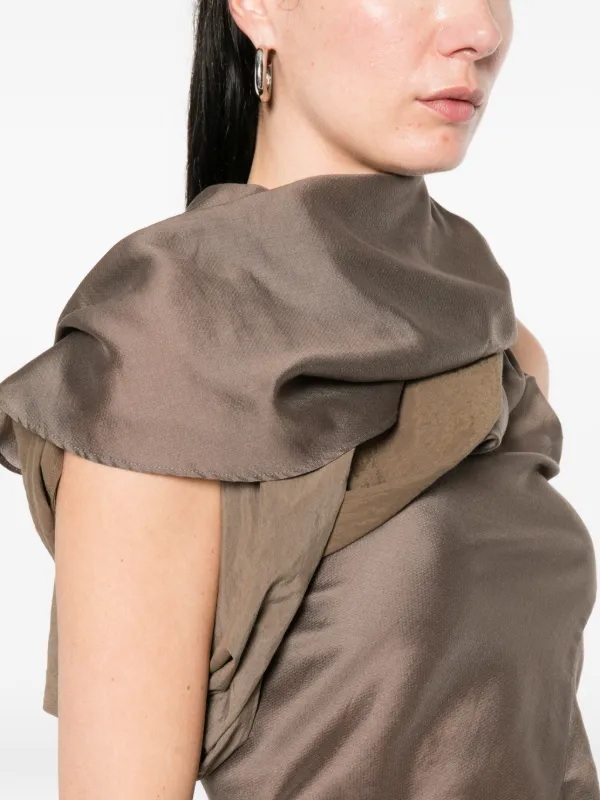 ENTIRE STUDIOS asymmetric-neck Top | Brown | FARFETCH CA